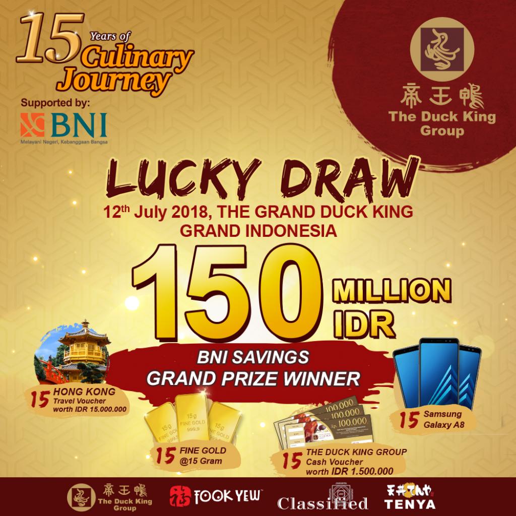 Winner 15 YEARS OF THE DUCK KING GROUP CULINARY JOURNEY LUCKY DRAW